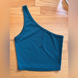 SHEIN Blue Asymmetrical Tank Top Crop